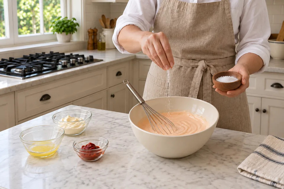 yum yum sauce — step 4: Season with salt to taste.