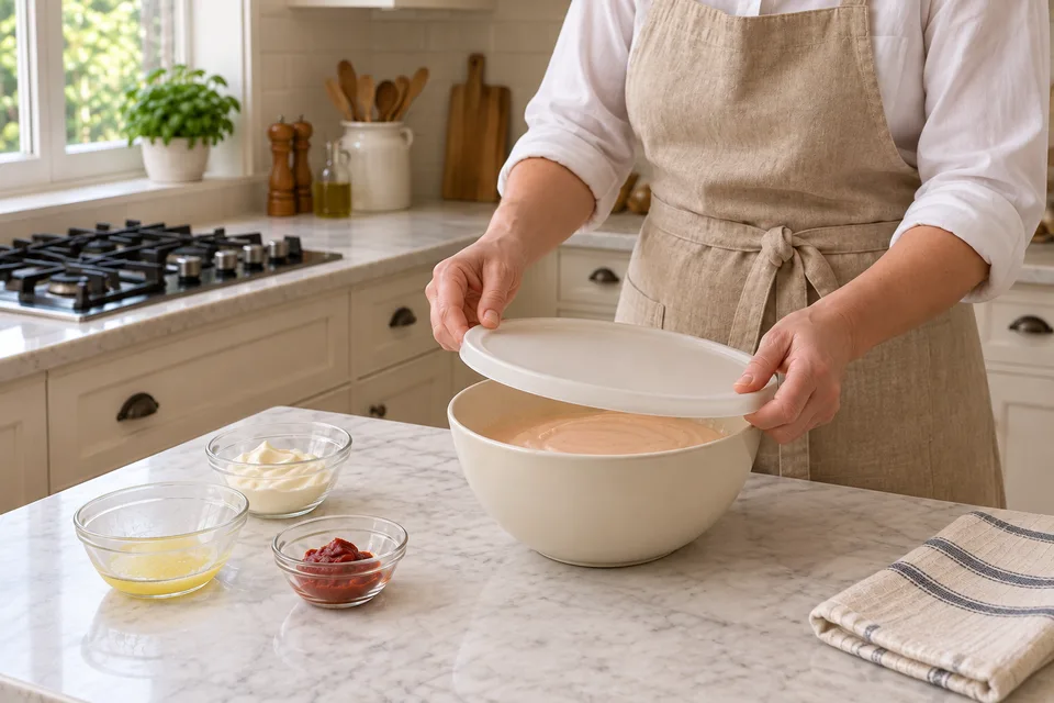 yum yum sauce — step 5: Cover and refrigerate for at least 1 hour before serving to allow flavors to develop.