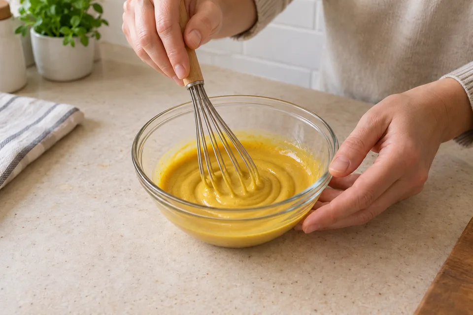honey mustard — step 3: Whisk all ingredients together until smooth and fully incorporated.