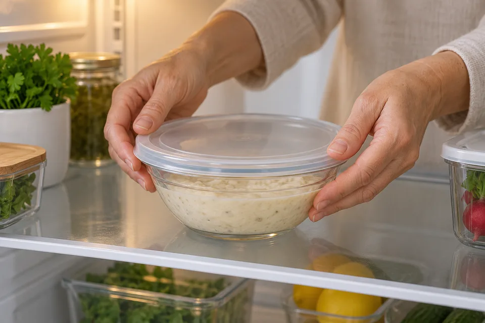horseradish sauce — step 5: Cover and refrigerate for at least 30 minutes before serving to allow flavors to develop.