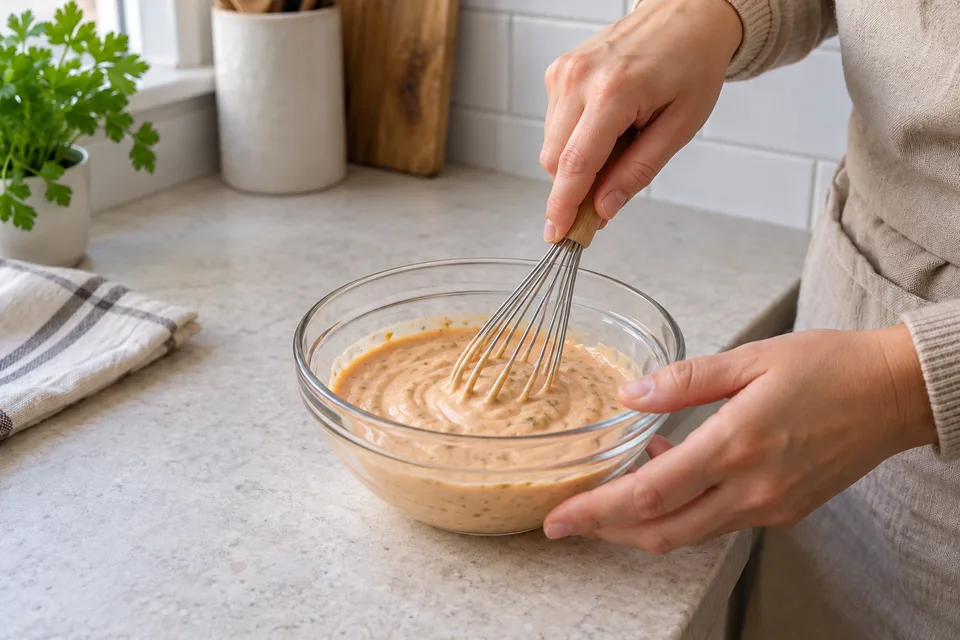 burger sauce — step 3: Whisk all ingredients together until fully combined and smooth.