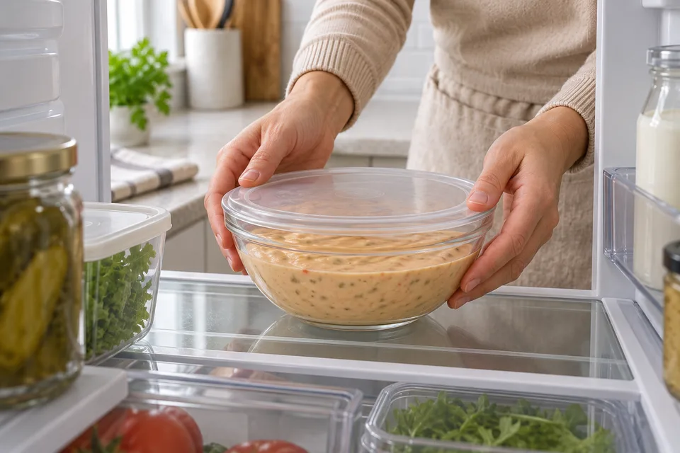 burger sauce — step 4: Cover and refrigerate for at least 30 minutes before serving to allow flavors to develop.
