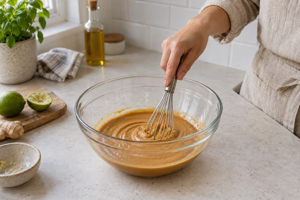 peanut sauce — step 2: Whisk until fully combined and smooth.