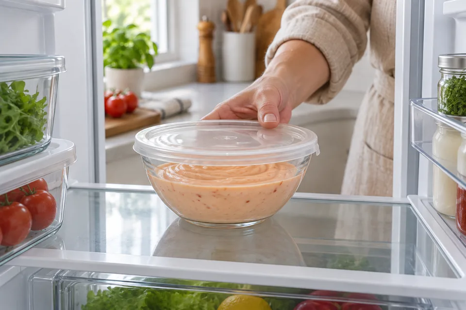 canes sauce — step 4: Cover and refrigerate for at least 2 hours before serving to allow flavors to develop.