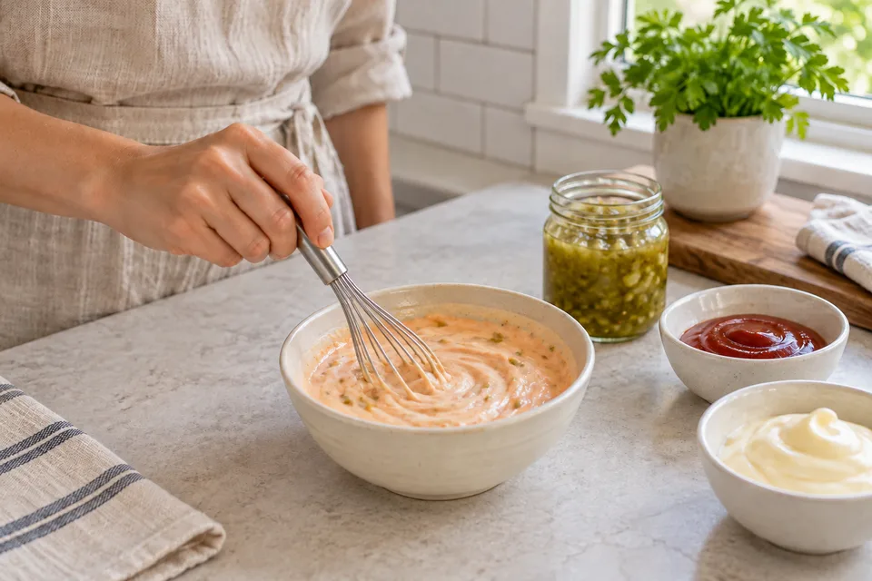 in and out sauce — step 3: Whisk until smooth and evenly combined.