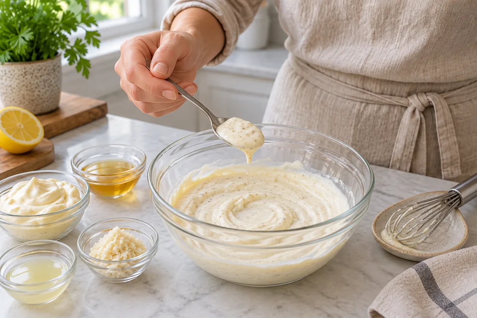 white bbq sauce — step 4: Taste and adjust salt, pepper, or vinegar to preference.