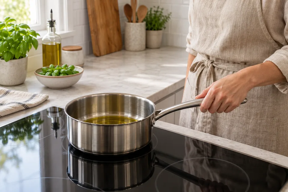how to make tomato sauce from tomato paste — step 1: Heat olive oil in a medium saucepan over medium heat.