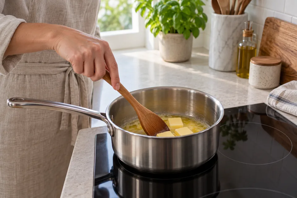 seafood boil sauce — step 1: Melt butter in a saucepan over medium-low heat.