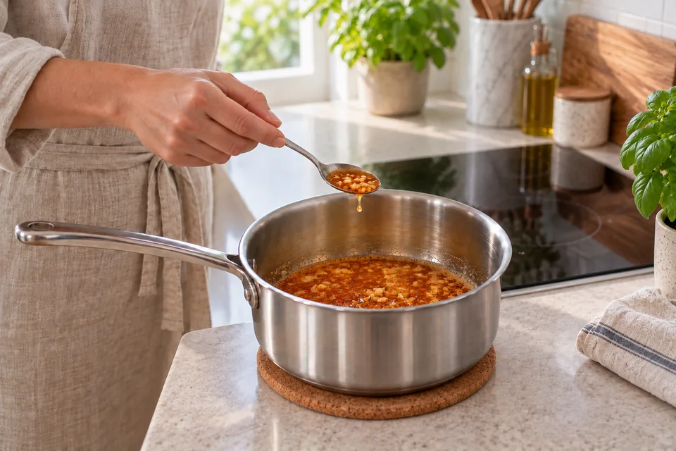 seafood boil sauce — step 6: Taste and adjust salt, cayenne, or lemon juice as needed.