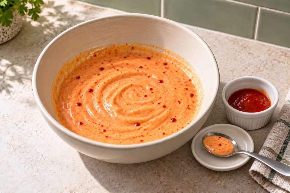 bang bang sauce — step 3: Taste and adjust sriracha for heat or honey for sweetness.