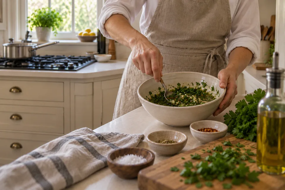 chimichurri — step 3: Stir all ingredients together until evenly combined.