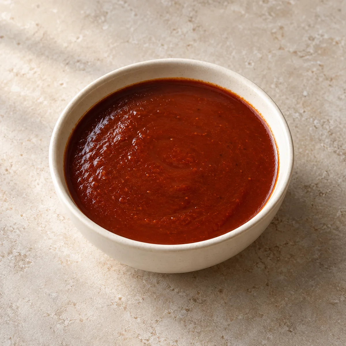 guajillo sauce in a ceramic serving bowl