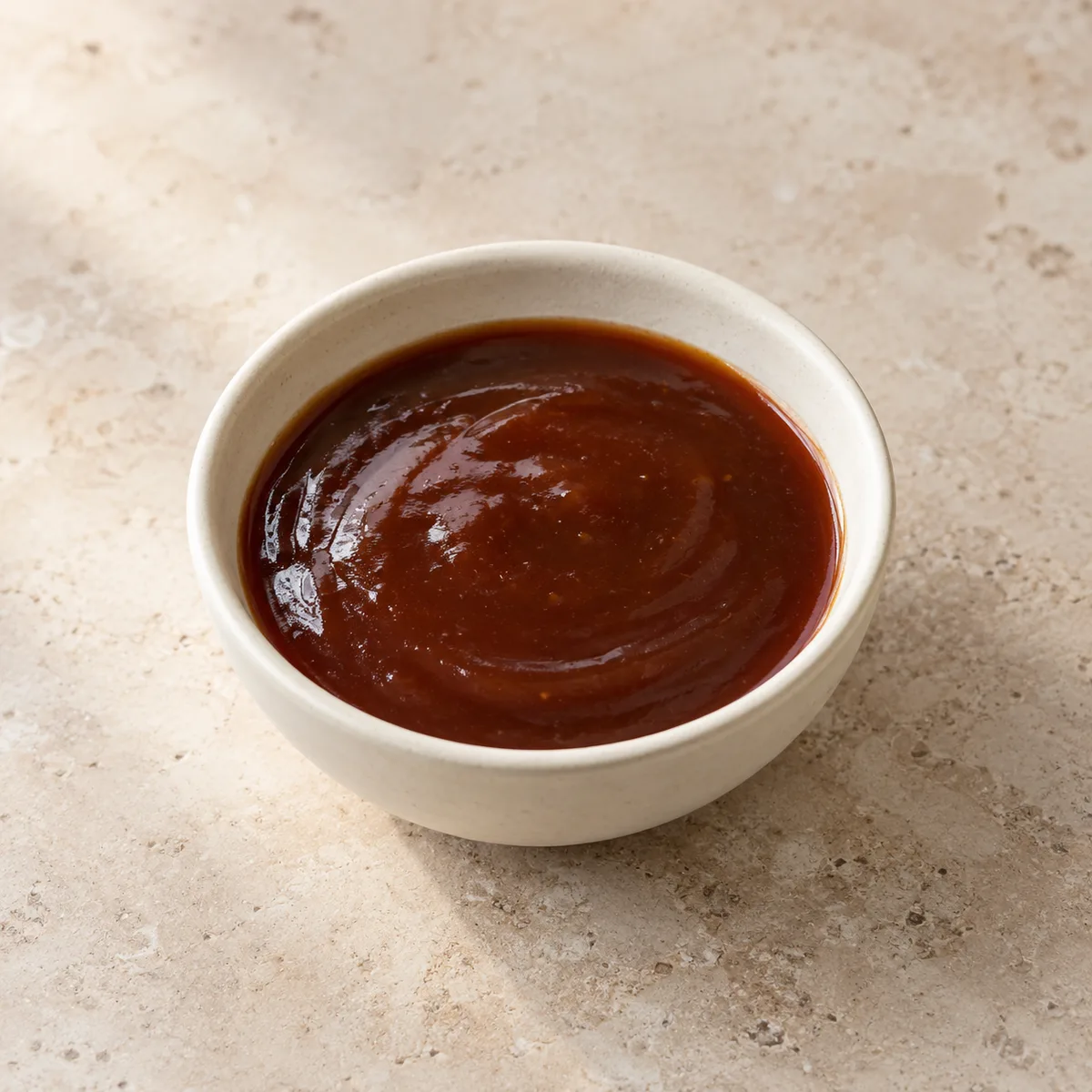 katsu sauce in a ceramic serving bowl
